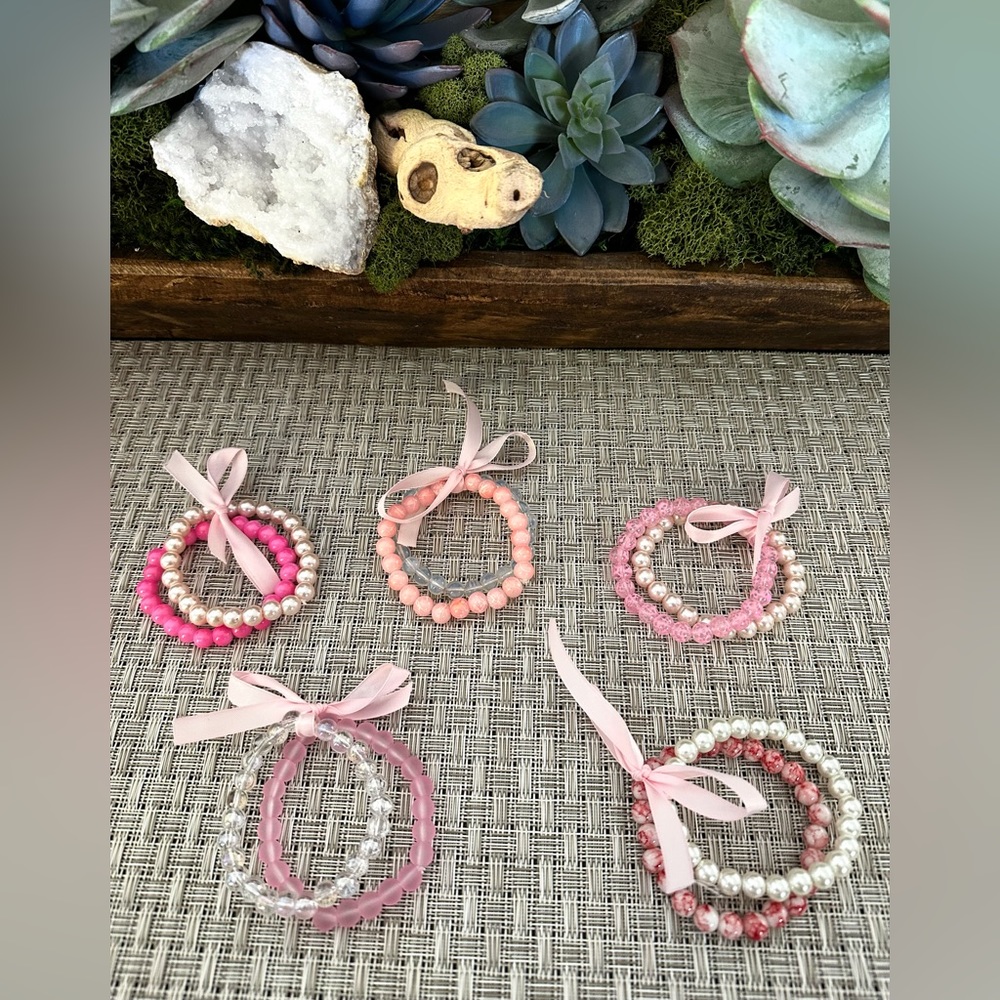 BULK: 6 Pink Barbie Bracelets - Picture 2 of 2
